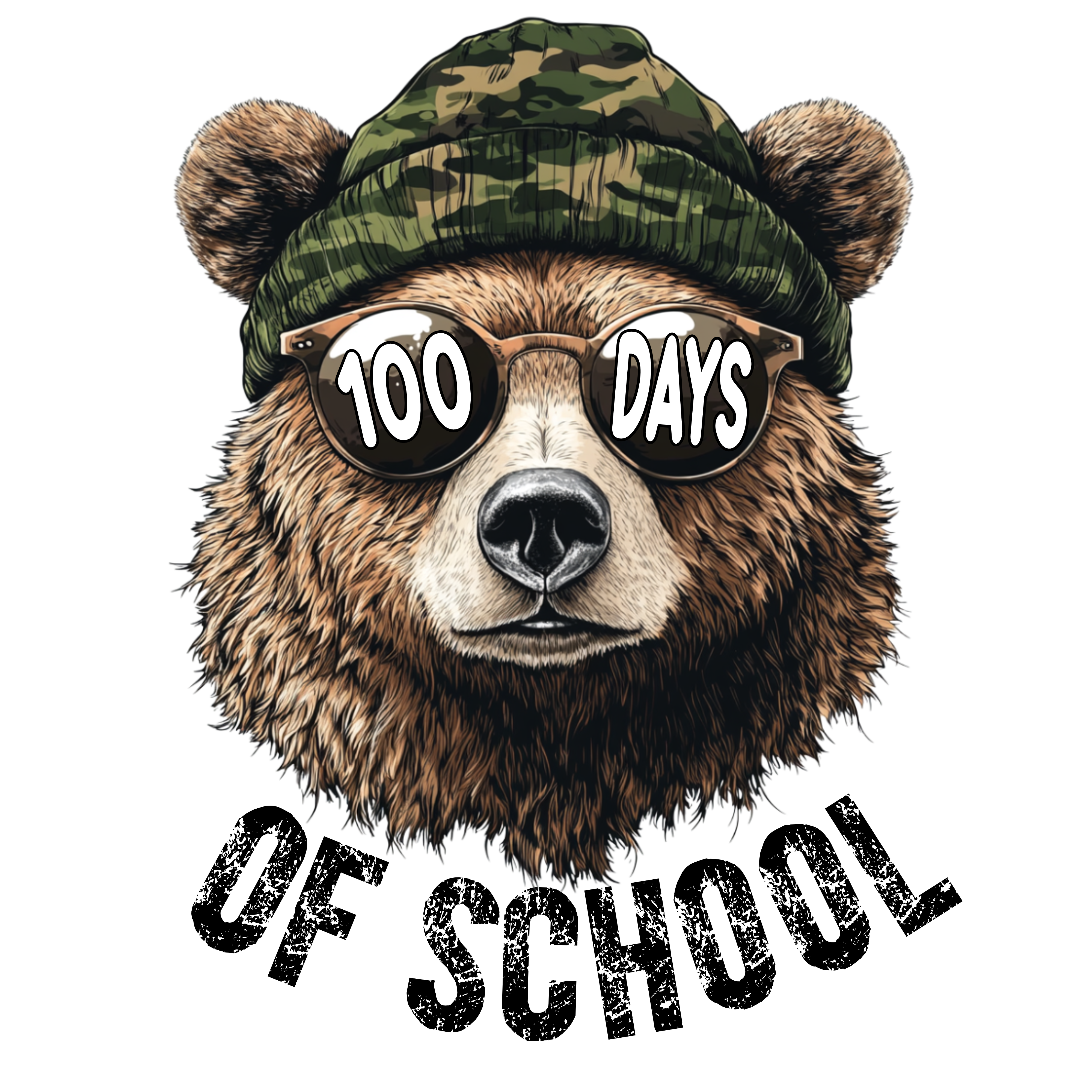 100 Days of School Bear - School Ready to Press DTF Transfer