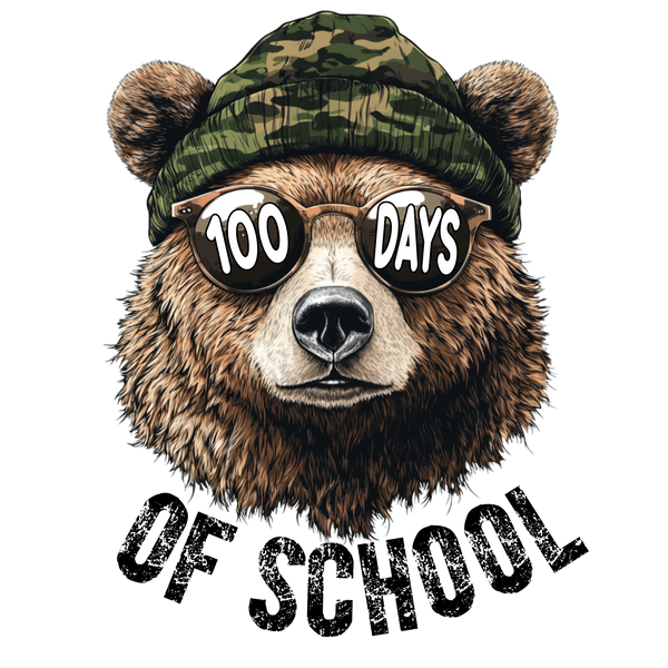 100 Days of School Bear - School Ready to Press DTF Transfer