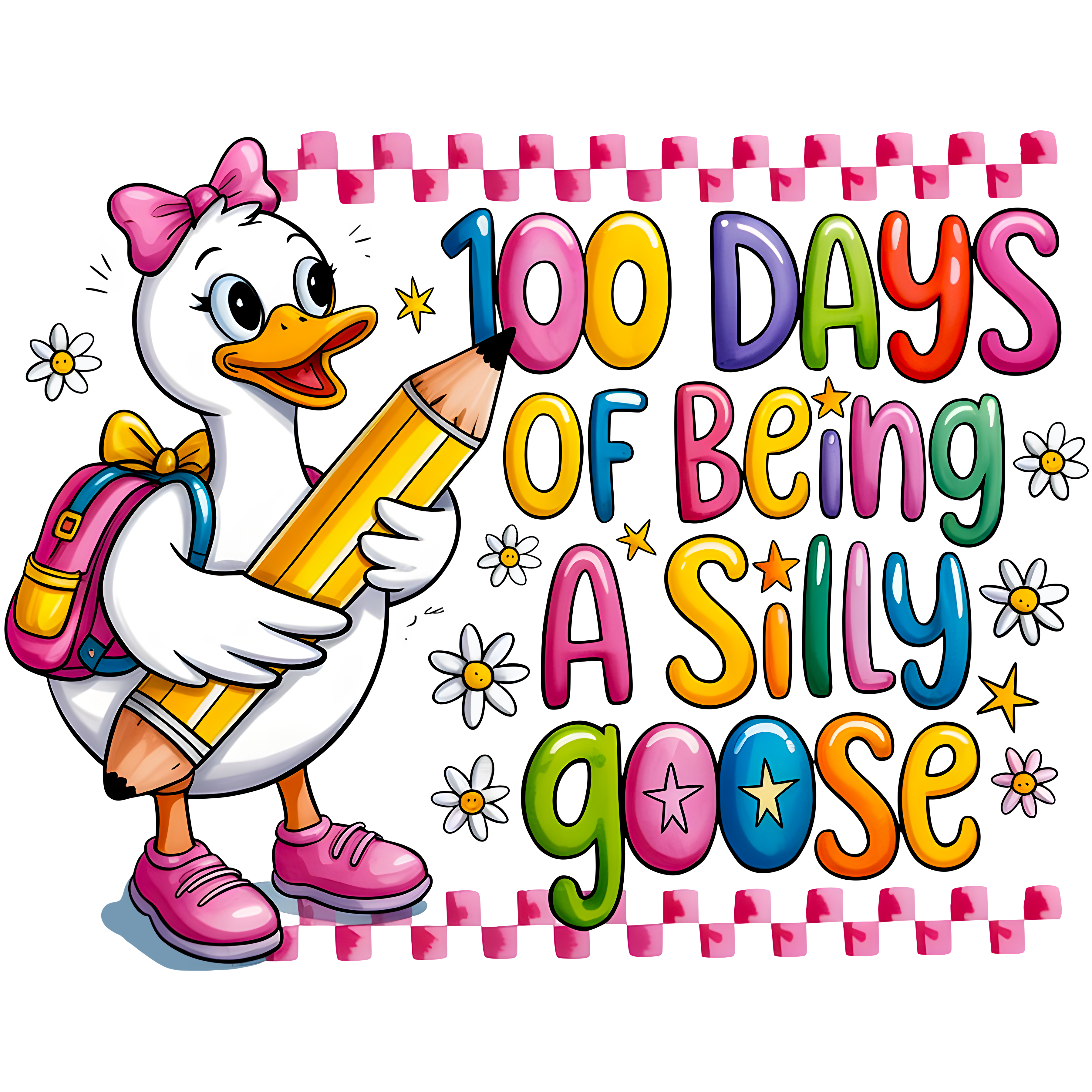 100 Days of School Girls - School Ready to Press DTF Transfer