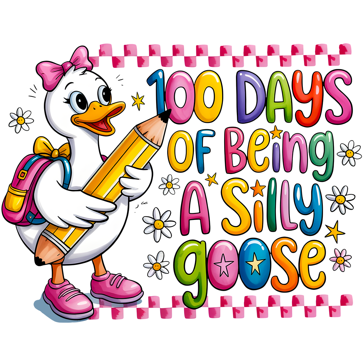 100 Days of School Girls - School Ready to Press DTF Transfer