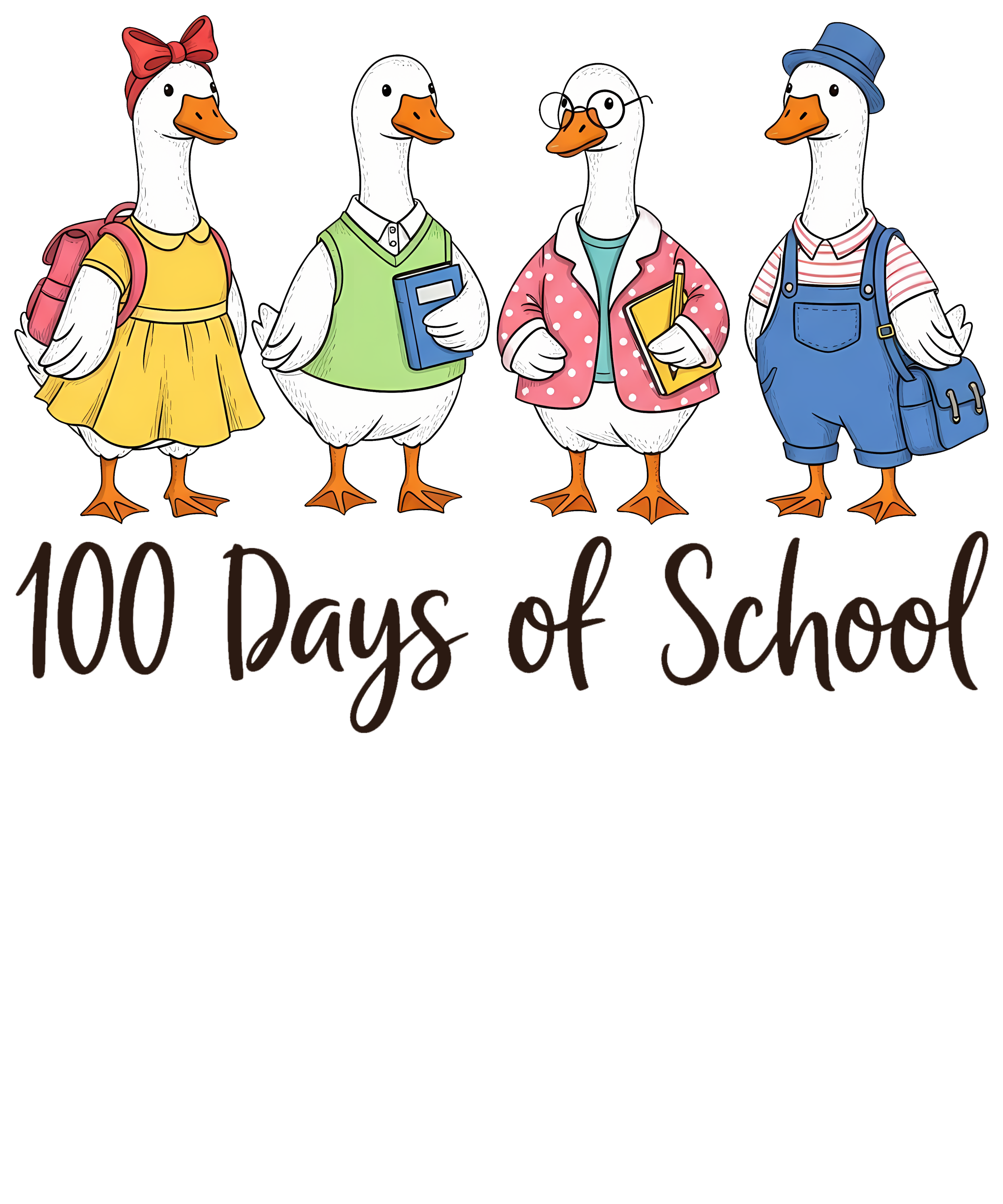 100 Days of School Goose - School Ready to Press DTF Transfer