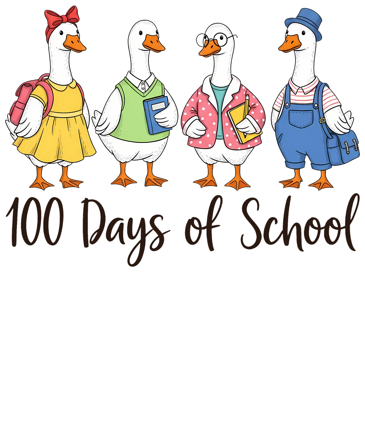 100 Days of School Goose - School Ready to Press DTF Transfer