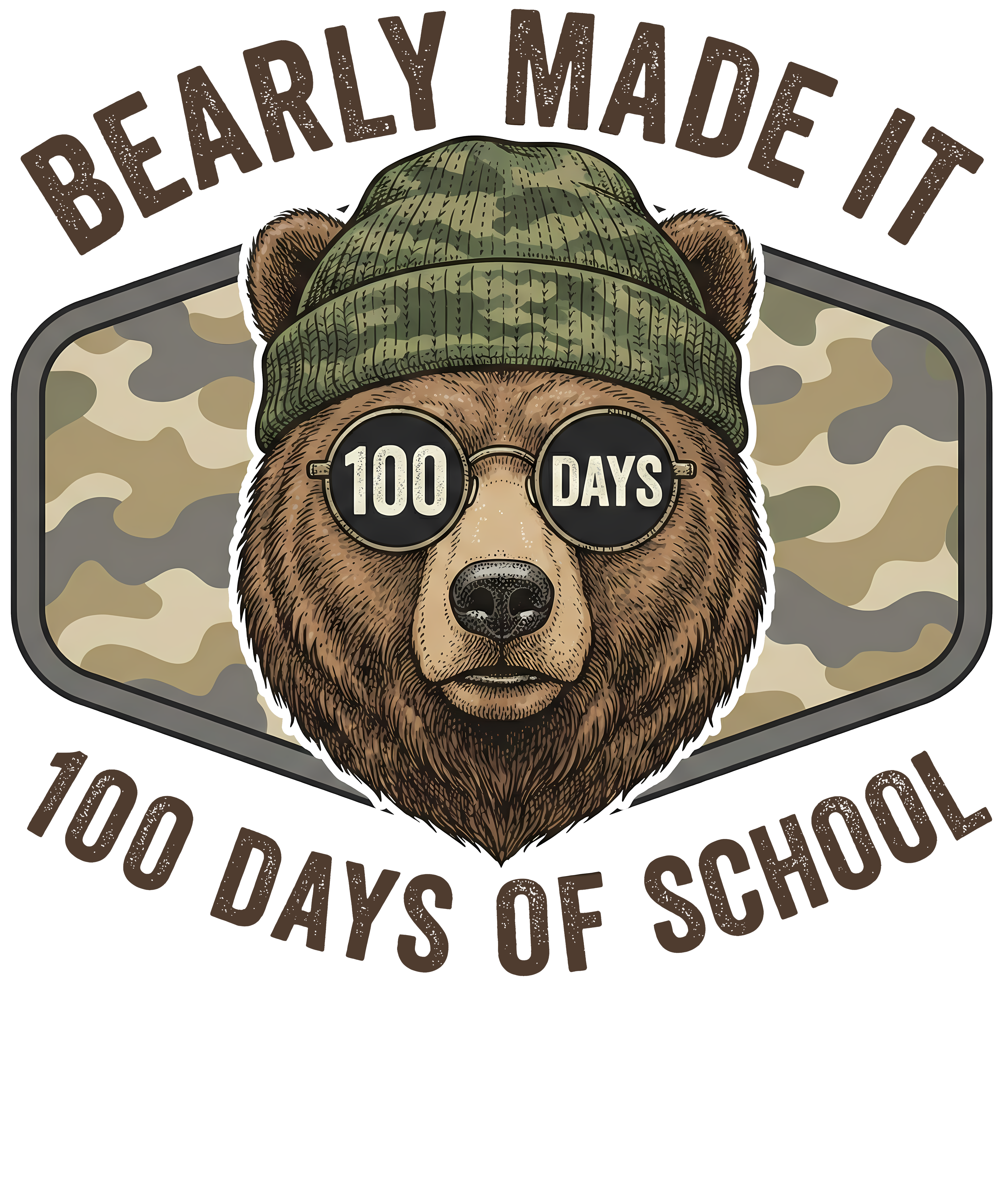Bearly Made It 100 Days - School Ready to Press DTF Transfer