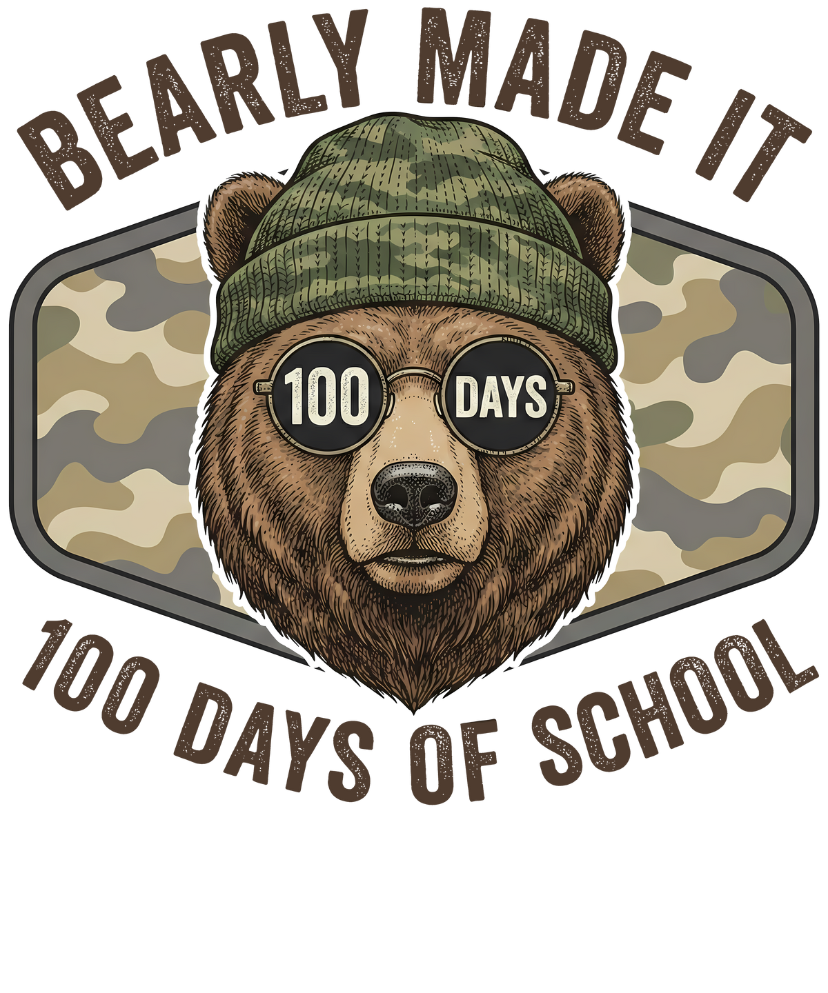 Bearly Made It 100 Days - School Ready to Press DTF Transfer