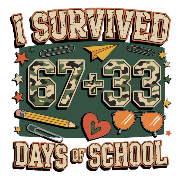Camo I Survived 67 - School Ready to Press DTF Transfer