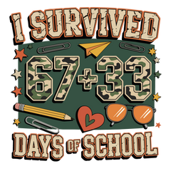 Camo I Survived 67 - School Ready to Press DTF Transfer