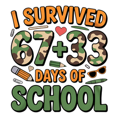 Camo I Survived 67 - School Ready to Press DTF Transfer