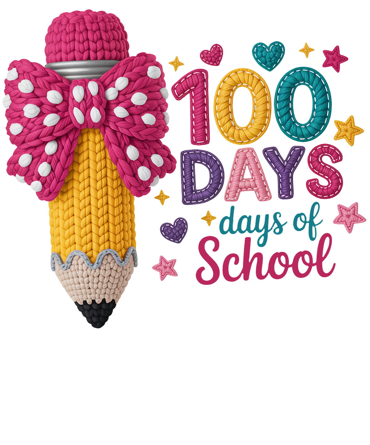 Faux Yarn 100 Days of - School Ready to Press DTF Transfer