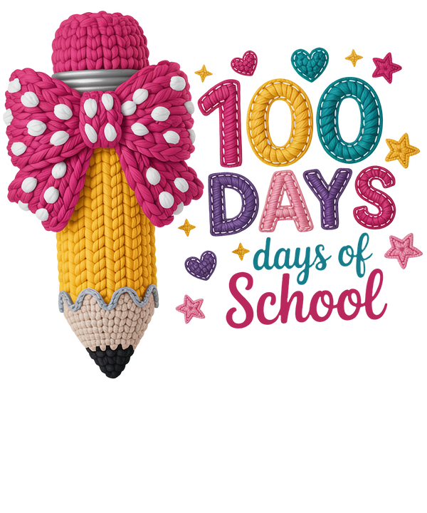 Faux Yarn 100 Days of - School Ready to Press DTF Transfer