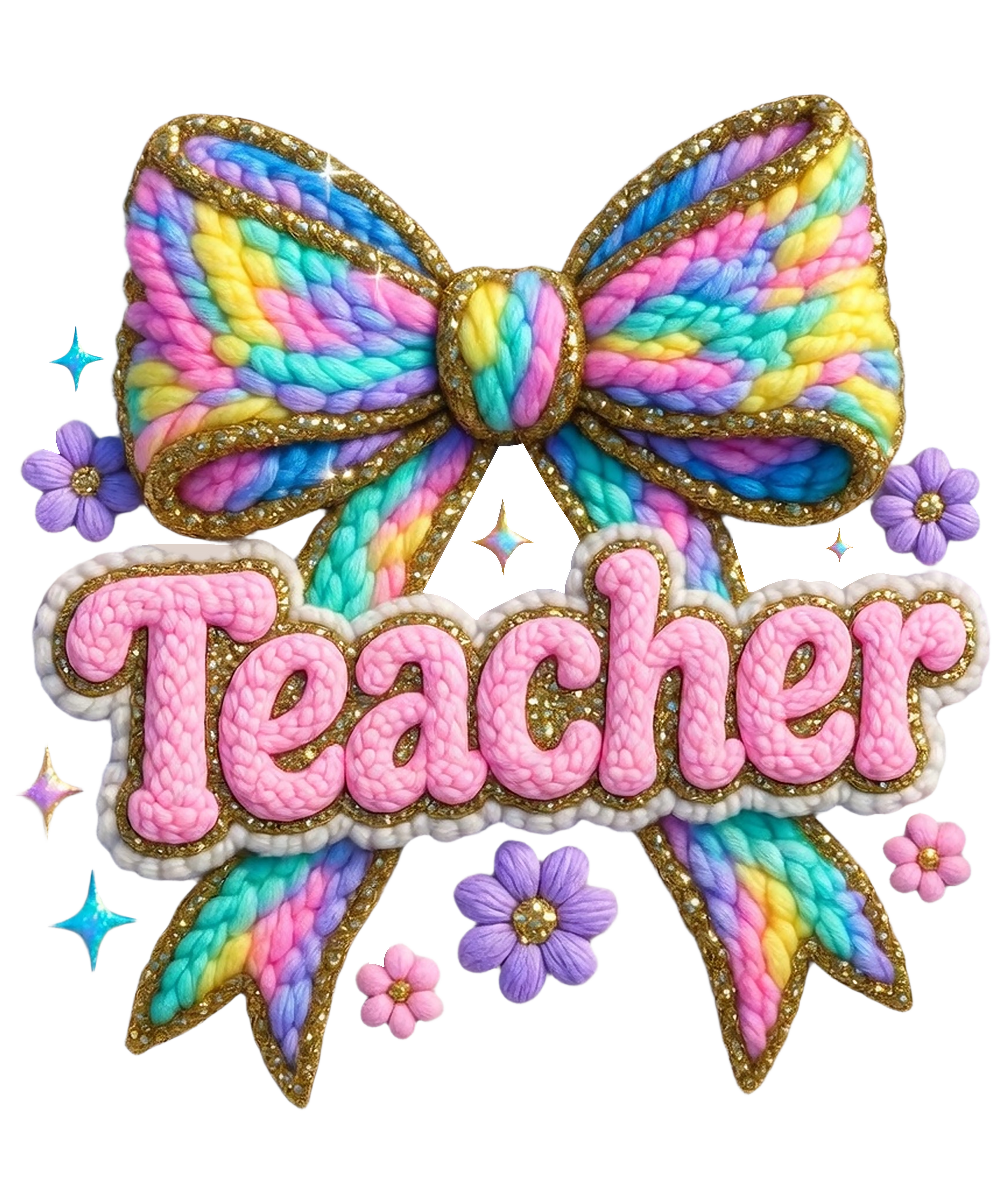 Faux Yarn Teacher Coquette Girly - School Ready to Press DTF Transfer