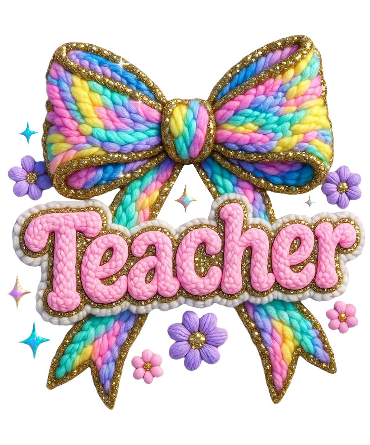 Faux Yarn Teacher Coquette Girly - School Ready to Press DTF Transfer