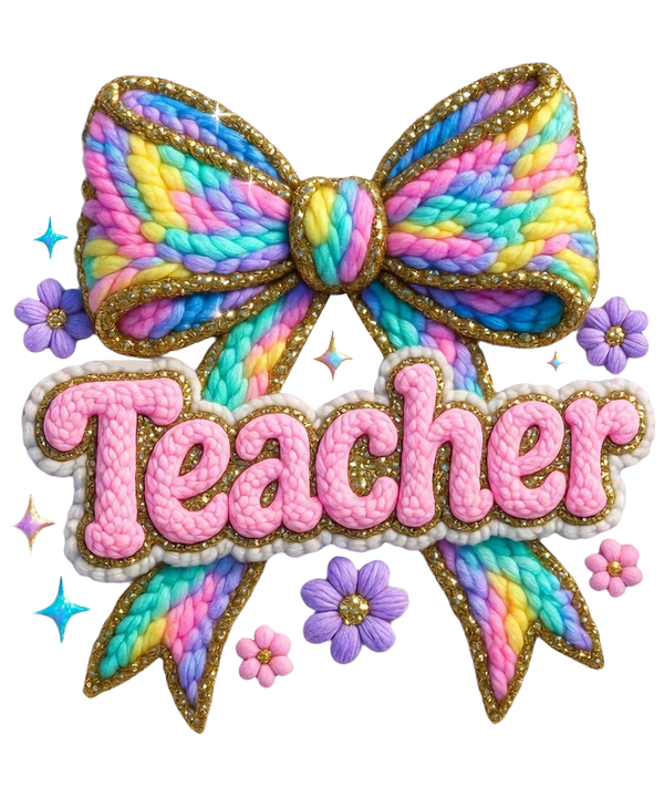 Faux Yarn Teacher Coquette Girly - School Ready to Press DTF Transfer