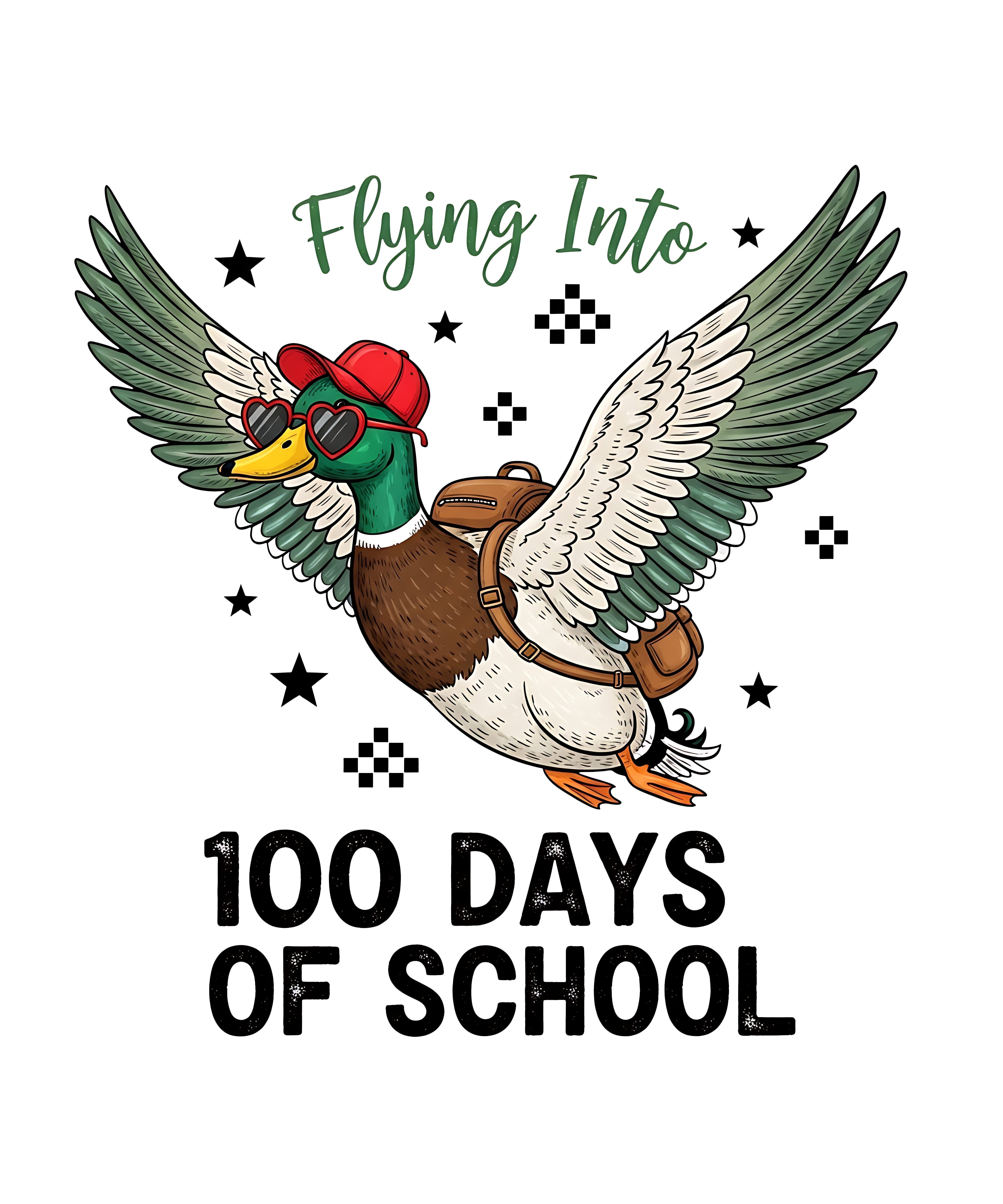 Flying Into 100 Days Of - School Ready to Press DTF Transfer