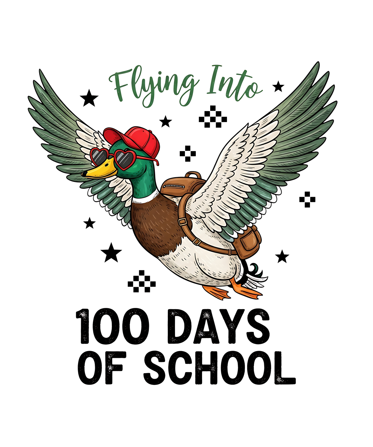 Flying Into 100 Days Of - School Ready to Press DTF Transfer