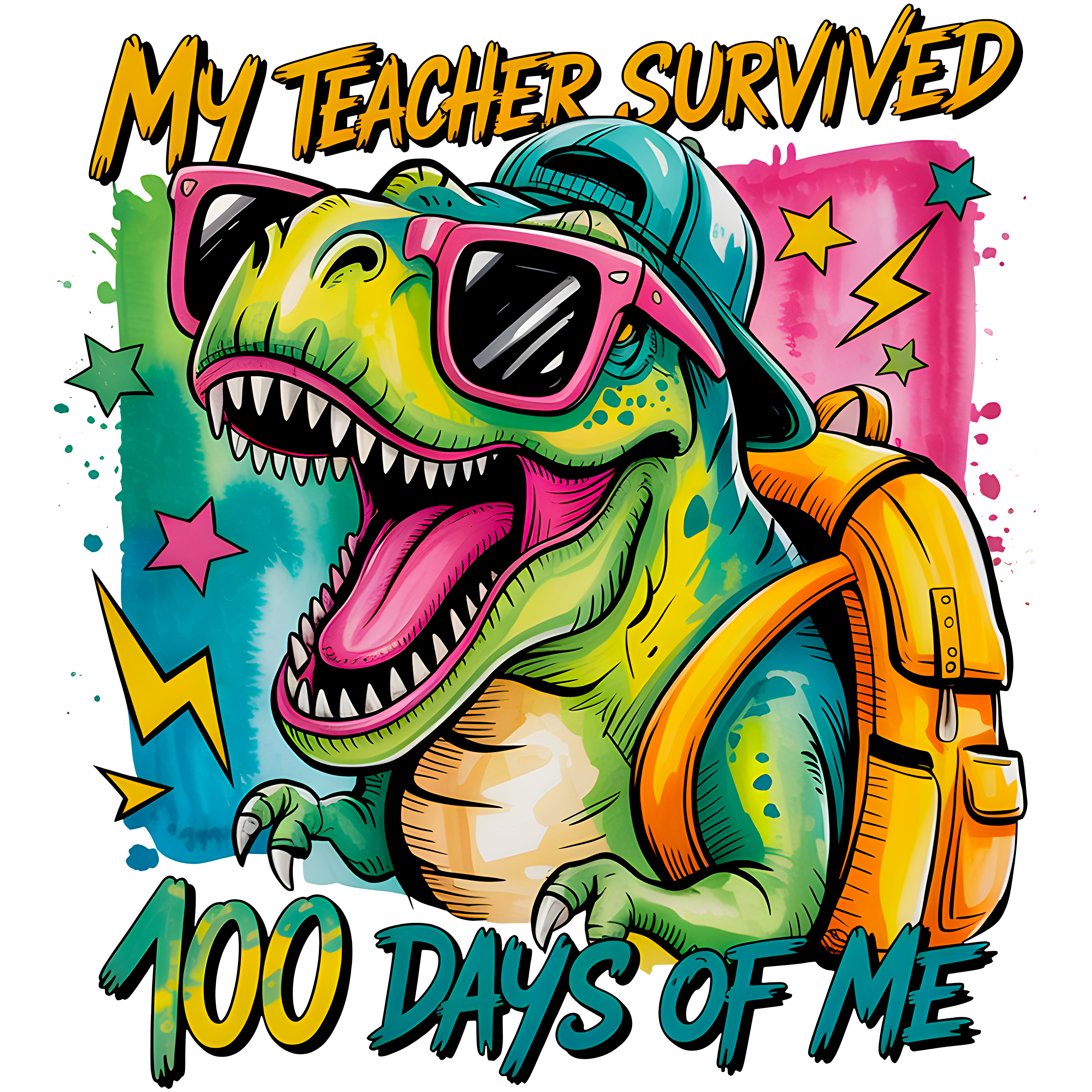 Funny Preppy 100 Days of - School Ready to Press DTF Transfer