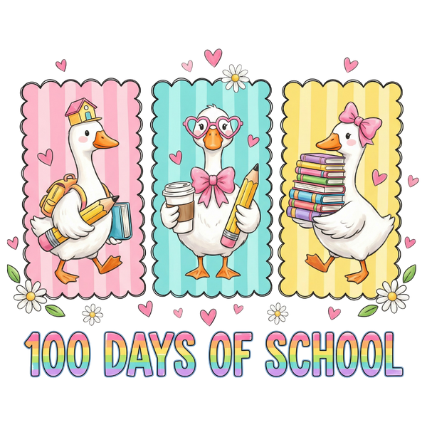 Funny Preppy 100Days of School - School Ready to Press DTF Transfer
