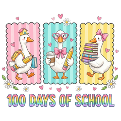 Funny Preppy 100Days of School - School Ready to Press DTF Transfer