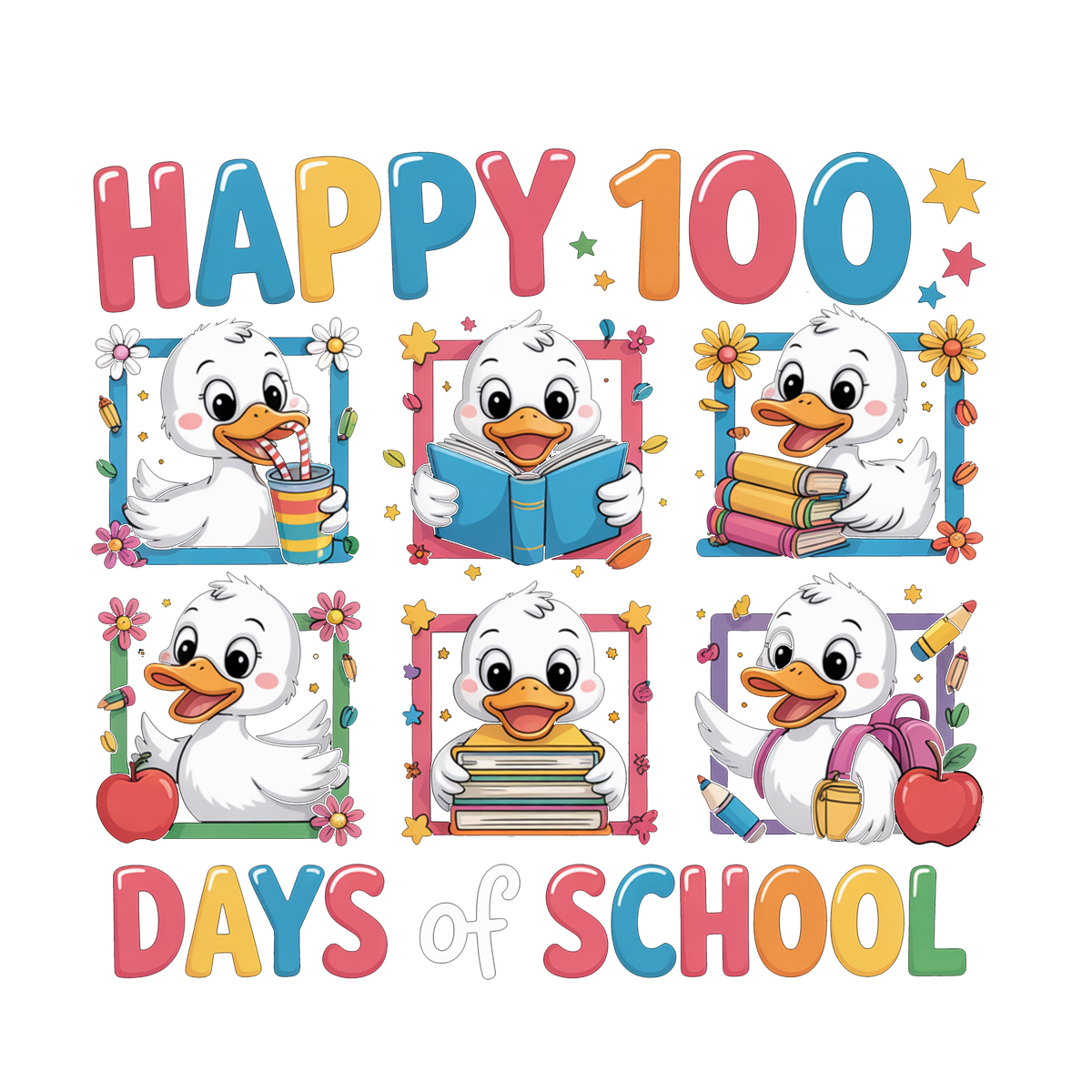 Happy 100 Days Of School - School Ready to Press DTF Transfer