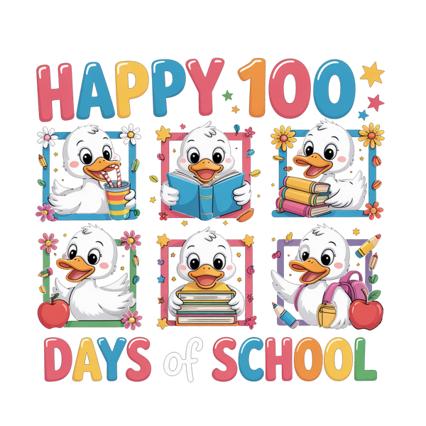 Happy 100 Days Of School - School Ready to Press DTF Transfer