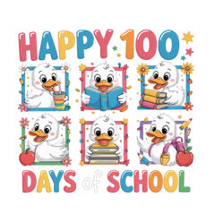 Happy 100 Days Of School - School Ready to Press DTF Transfer