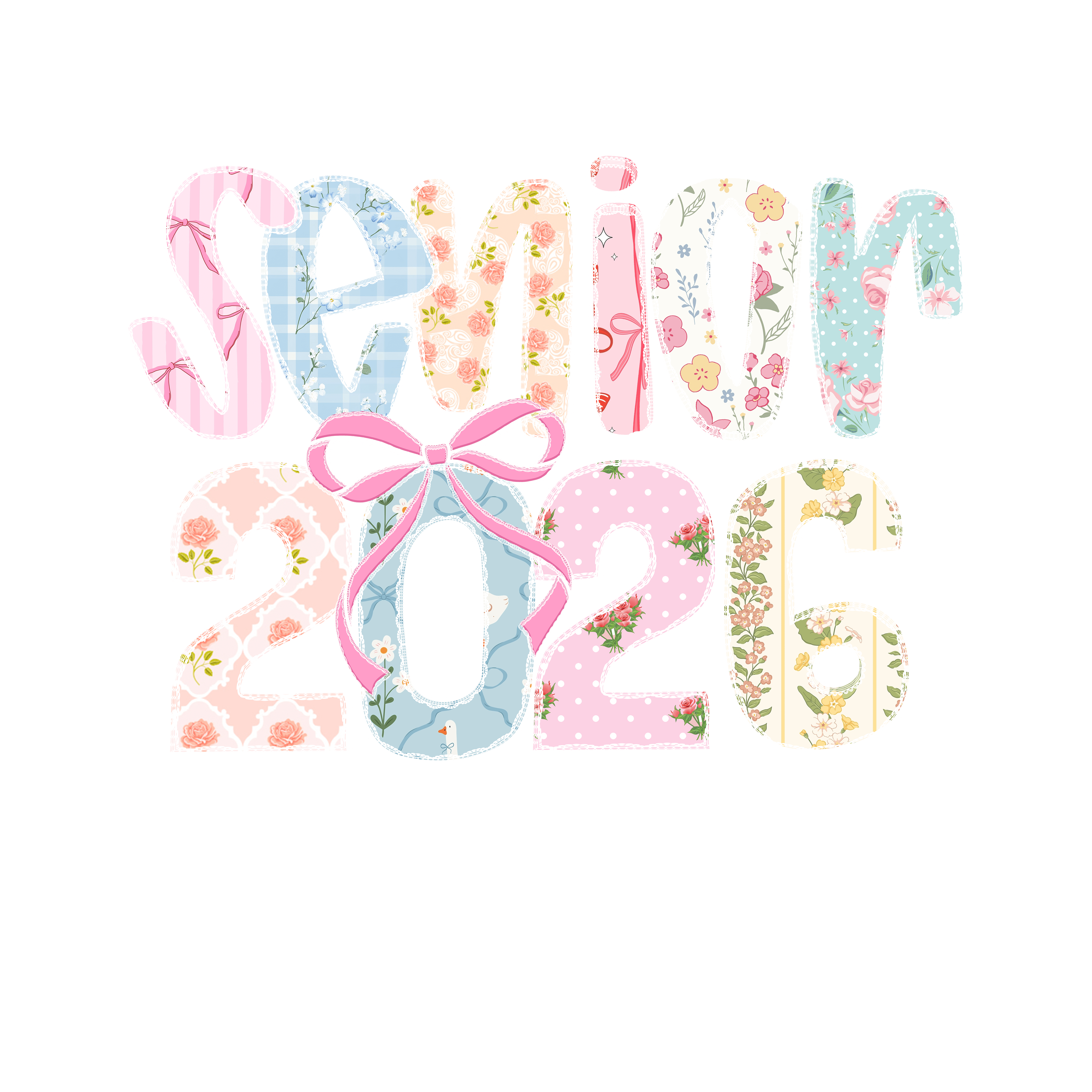 Preppy Floral Senior 2026 Coquette - School Ready to Press DTF Transfer