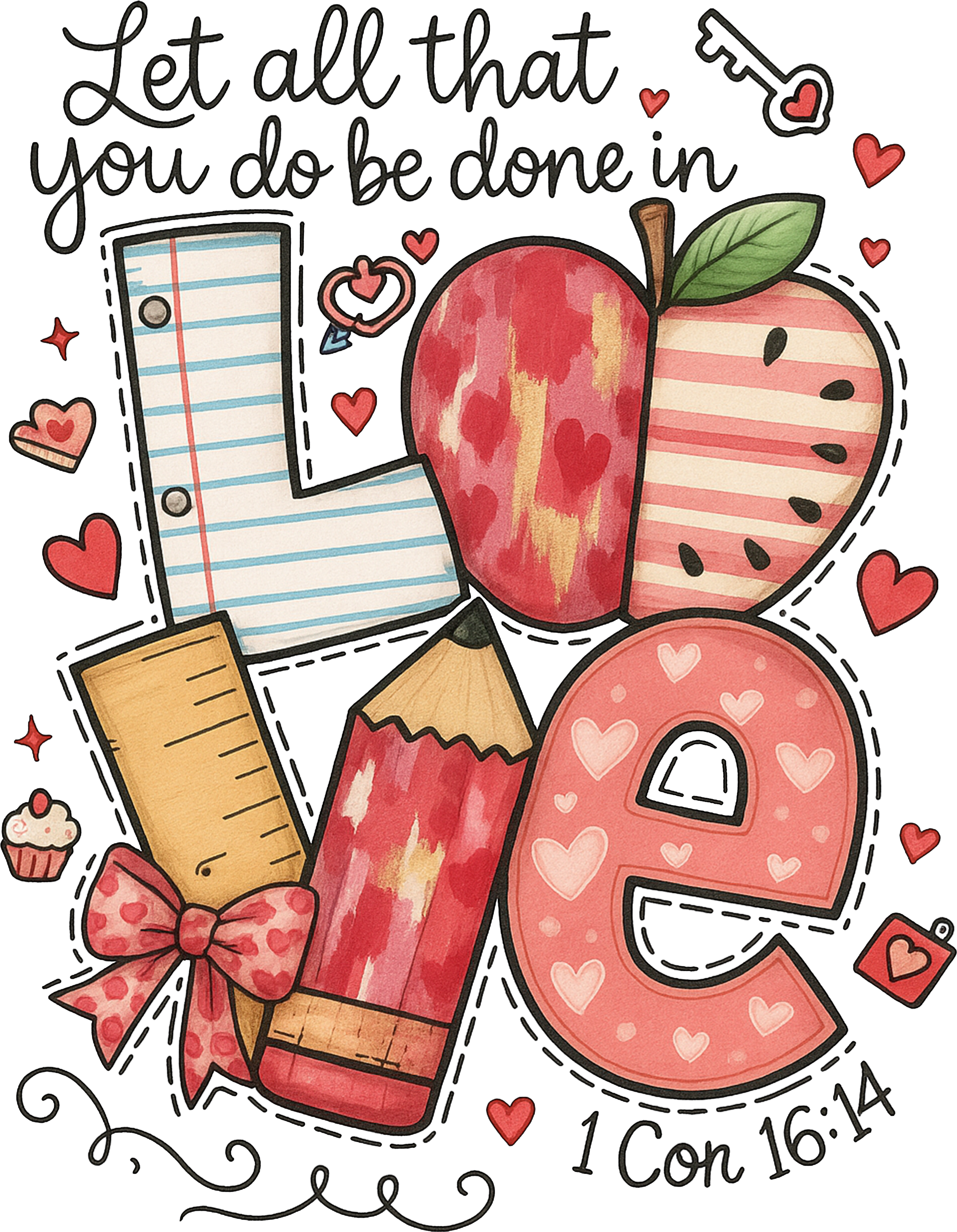 Teacher Love Valentines Day - School Ready to Press DTF Transfer