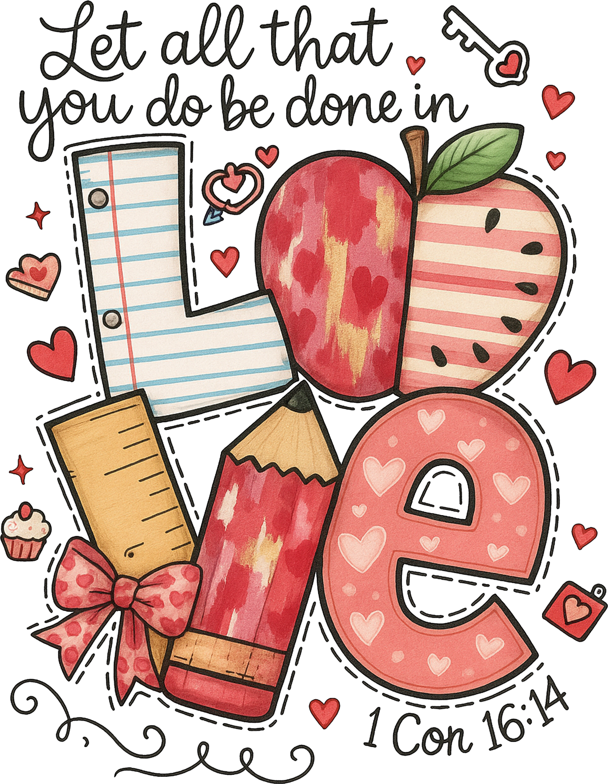 Teacher Love Valentines Day - School Ready to Press DTF Transfer