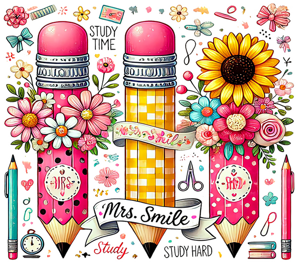 Teacher Tumbler Wraps - School Ready to Press DTF Transfer