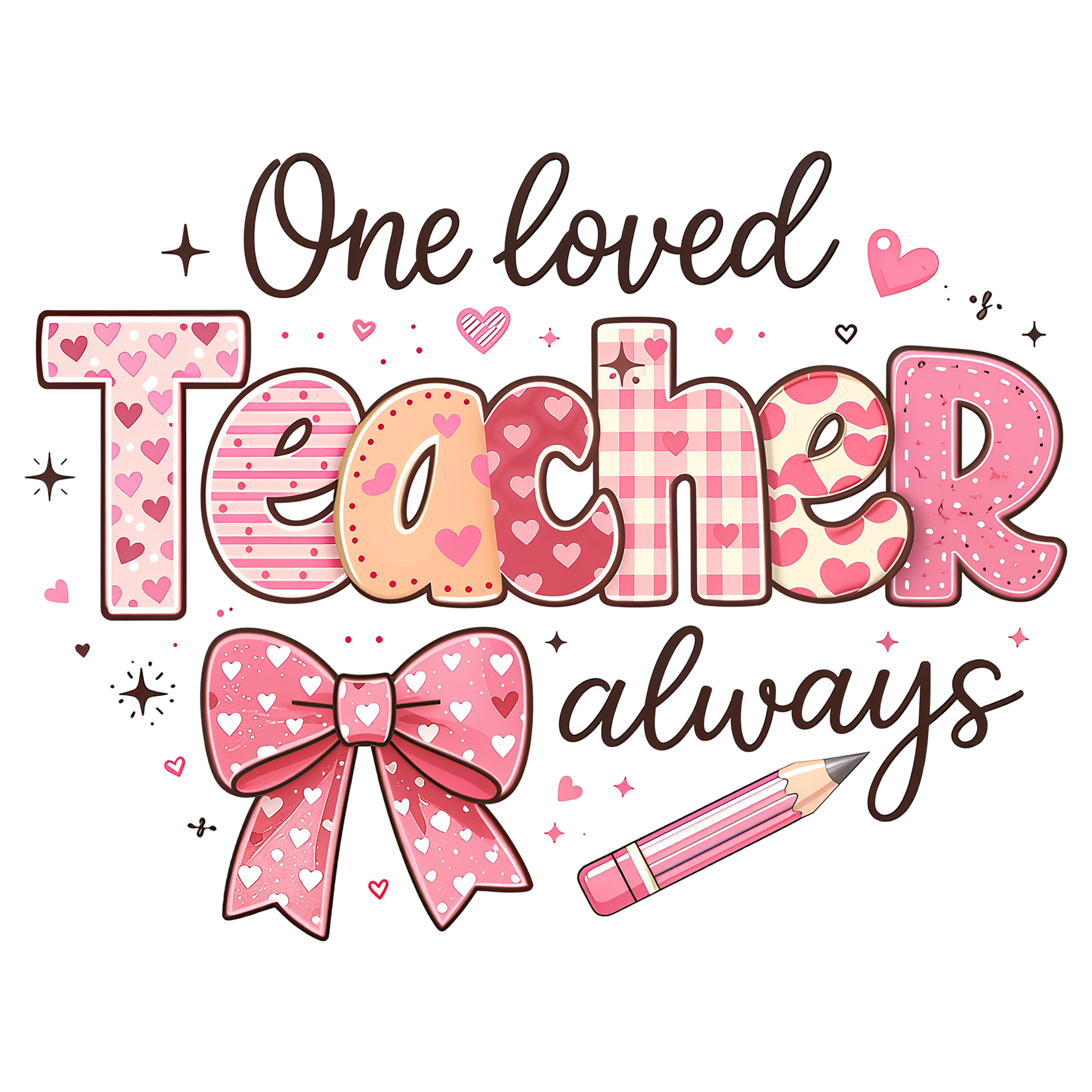 Valentines Day Teacher - School Ready to Press DTF Transfer