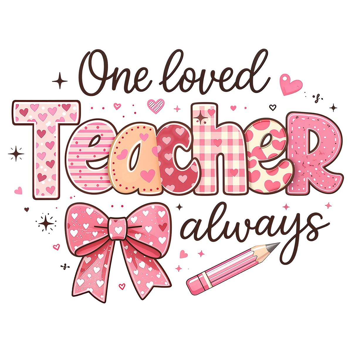 Valentines Day Teacher - School Ready to Press DTF Transfer