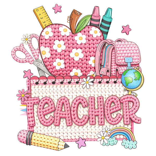 Yarn Crochet Preppy Back to - School Ready to Press DTF Transfer