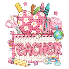 Yarn Crochet Preppy Back to - School Ready to Press DTF Transfer