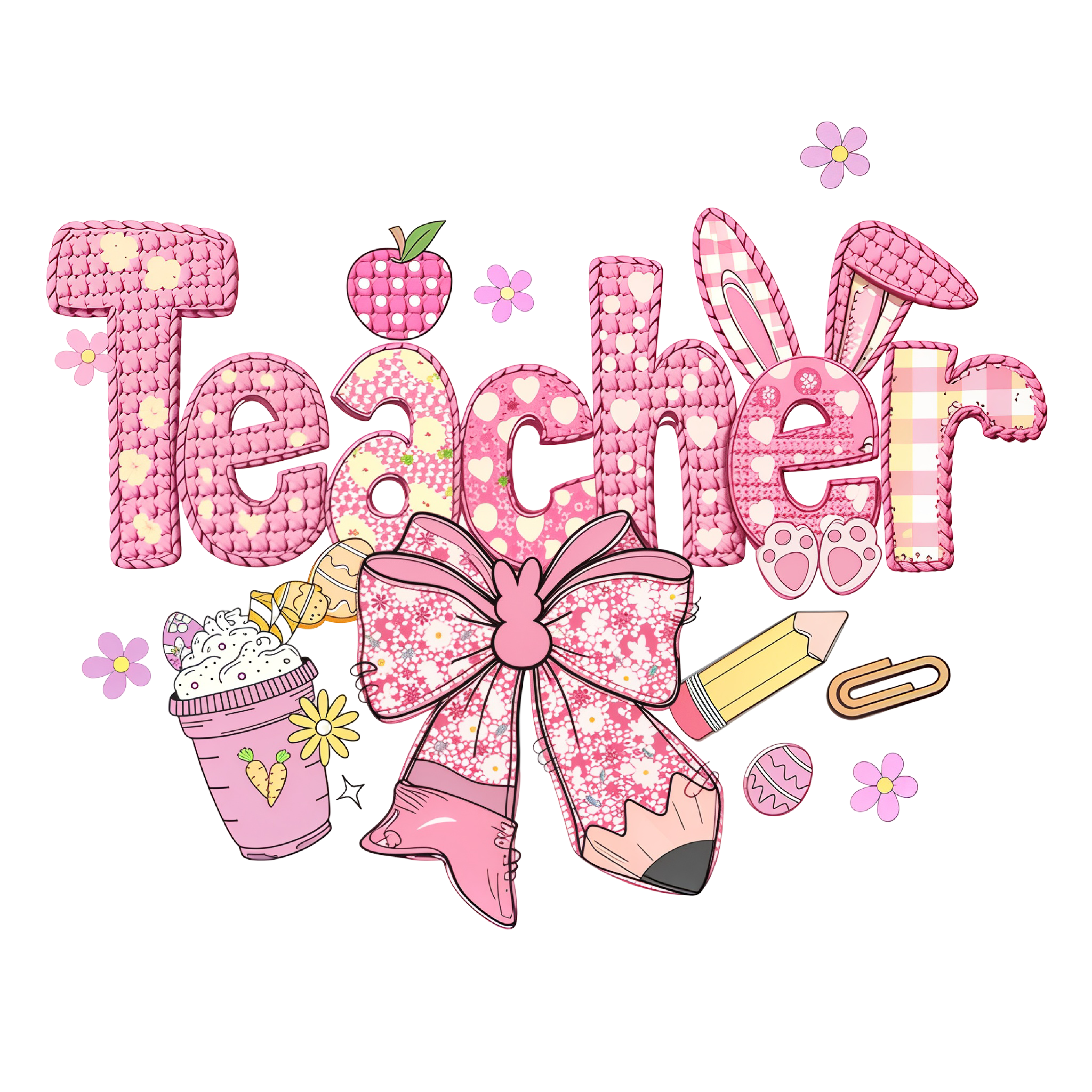 Yarn Crochet Teacher Easter - School Ready to Press DTF Transfer