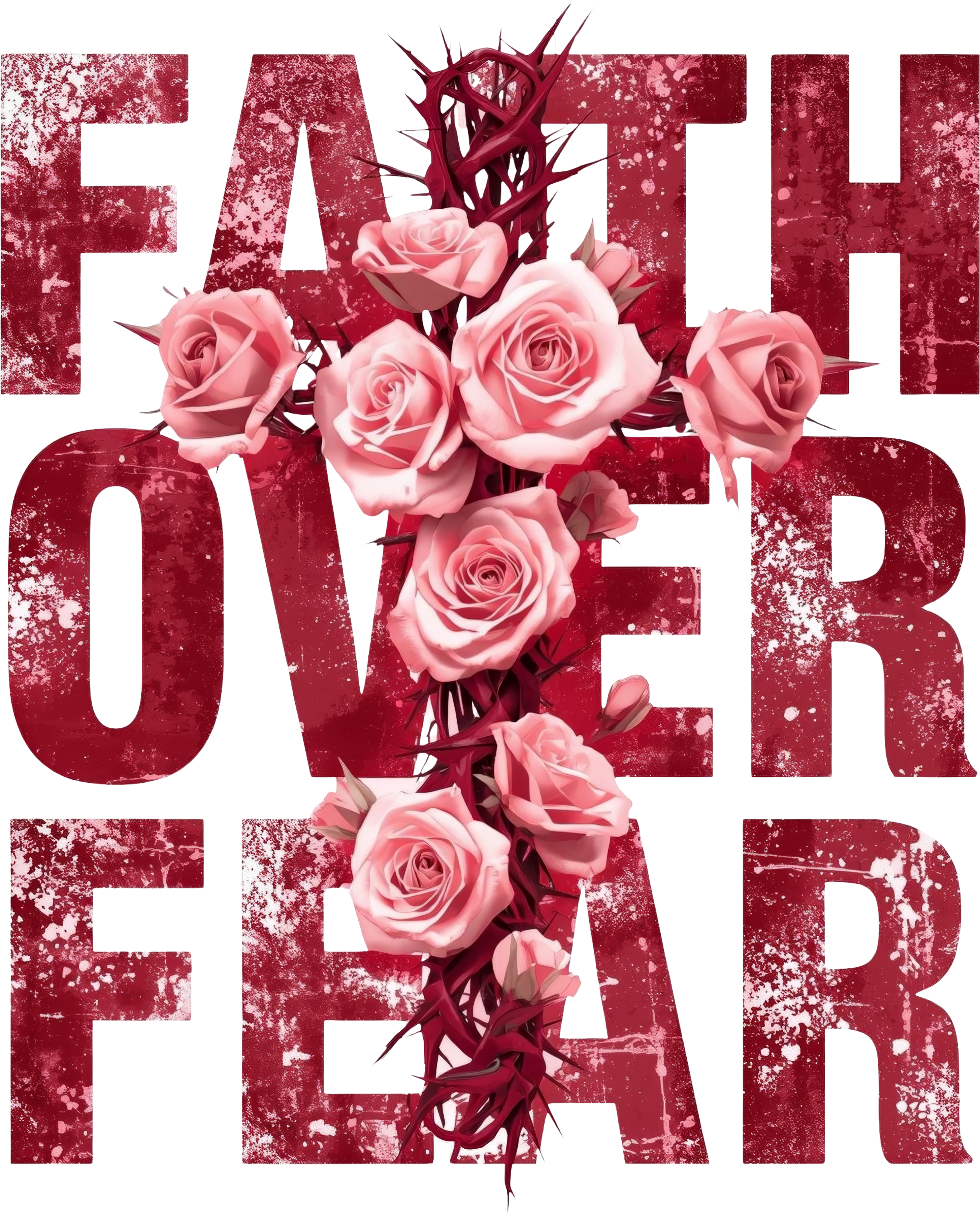 Faith Over Fear Christian - Religious Ready to Press DTF Transfer