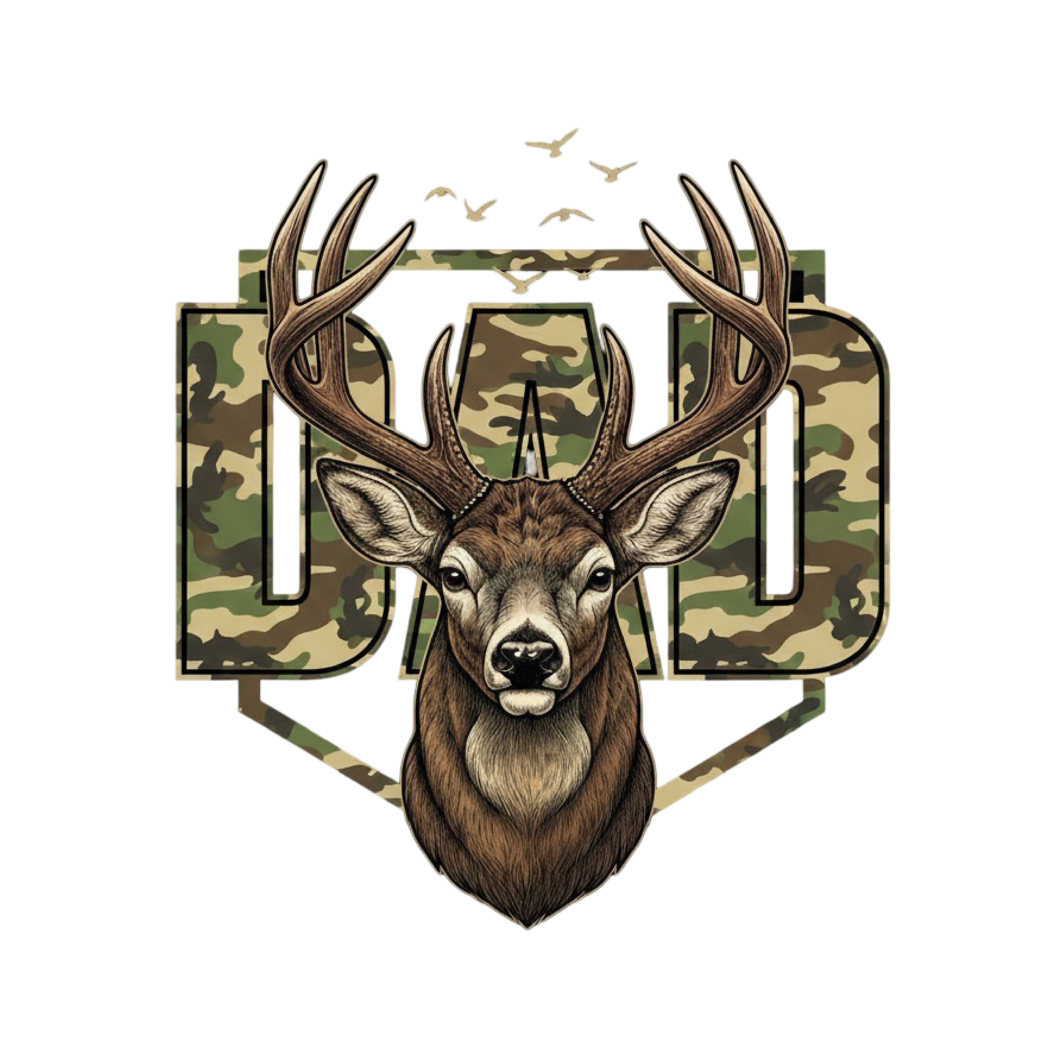 Deer Dad Camo - Fathers Day Ready to Press DTF Transfer