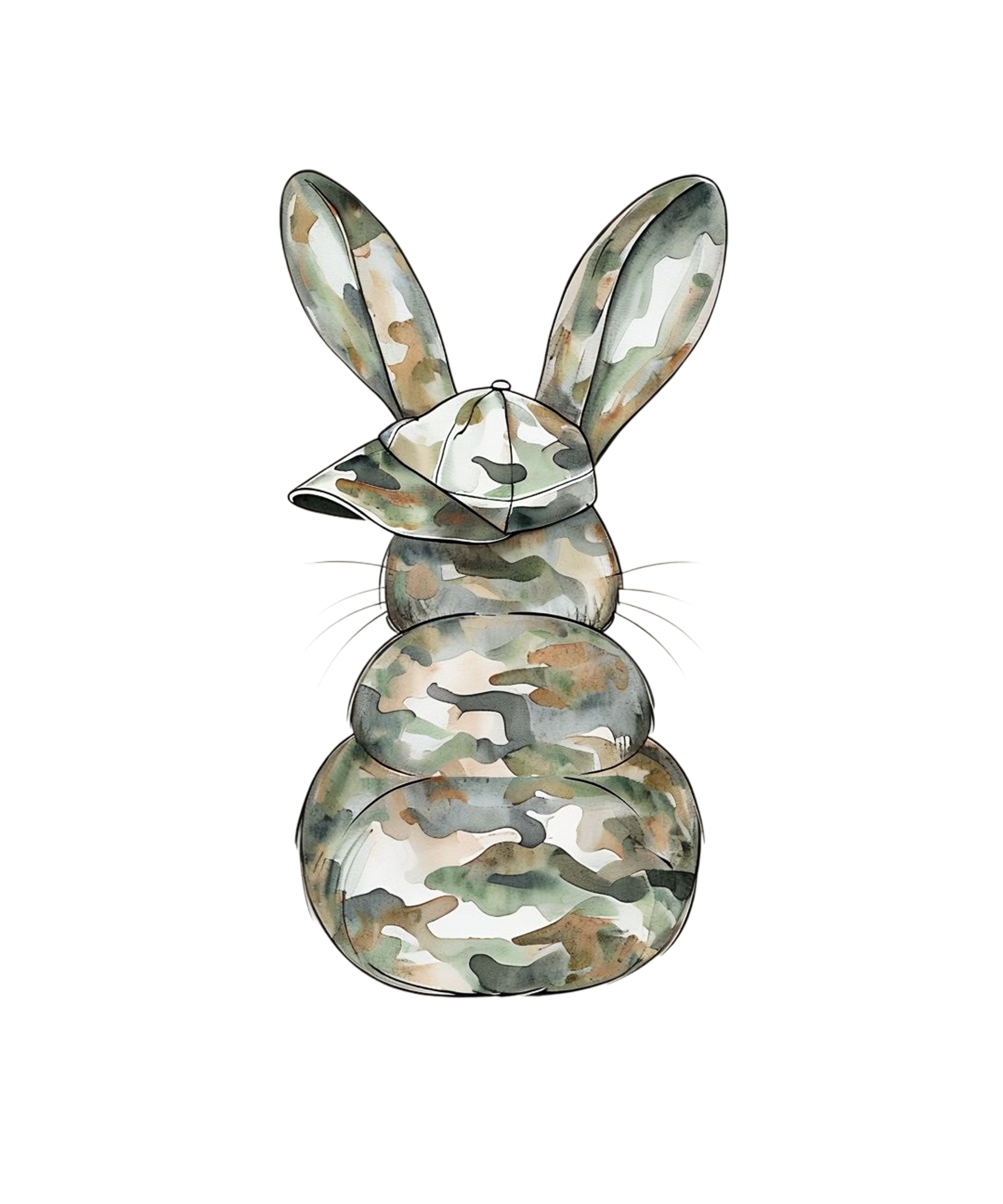 Camo Easter Bunny - Easter Ready to Press DTF Transfer