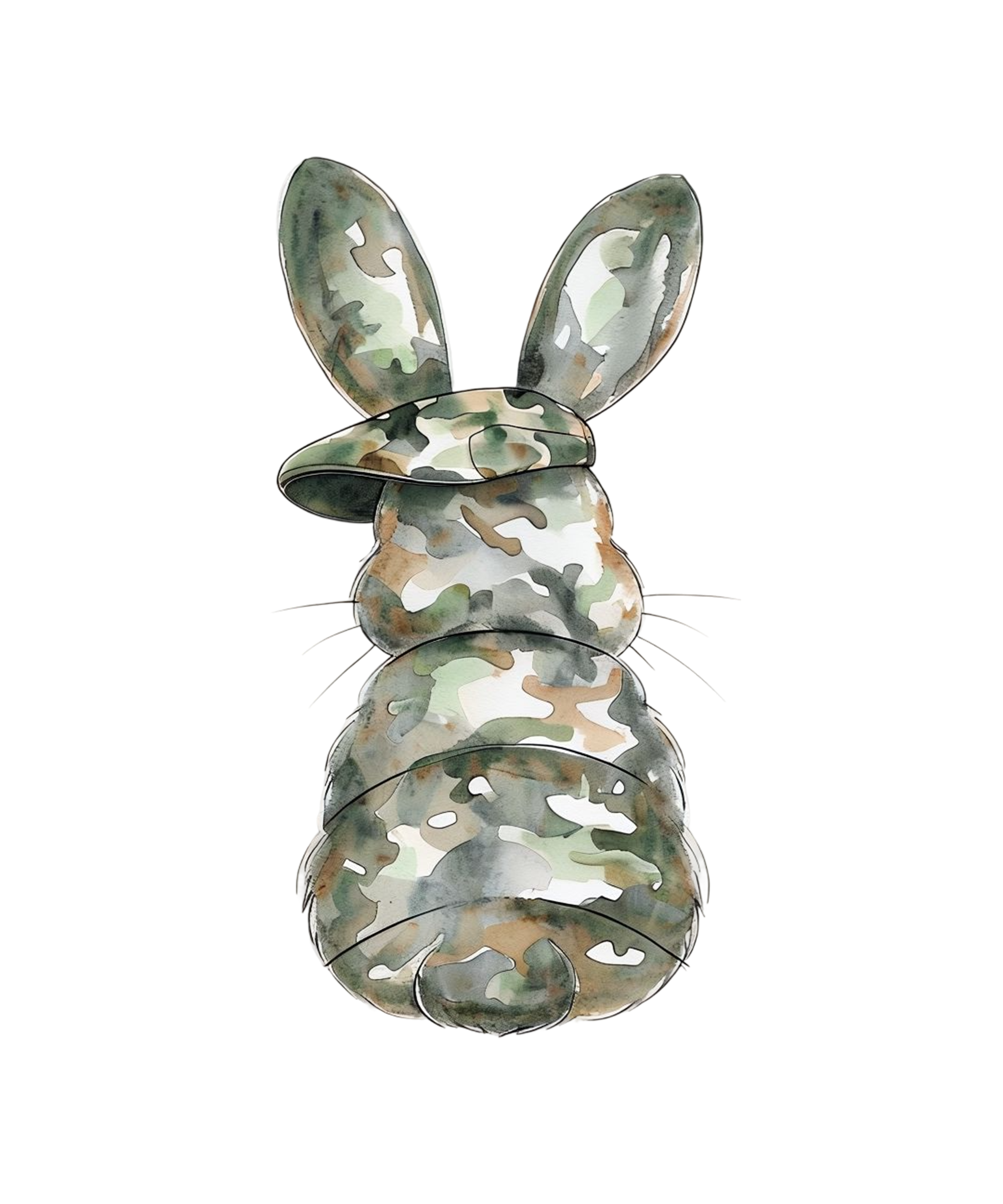 Camo Easter Bunny - Easter Ready to Press DTF Transfer