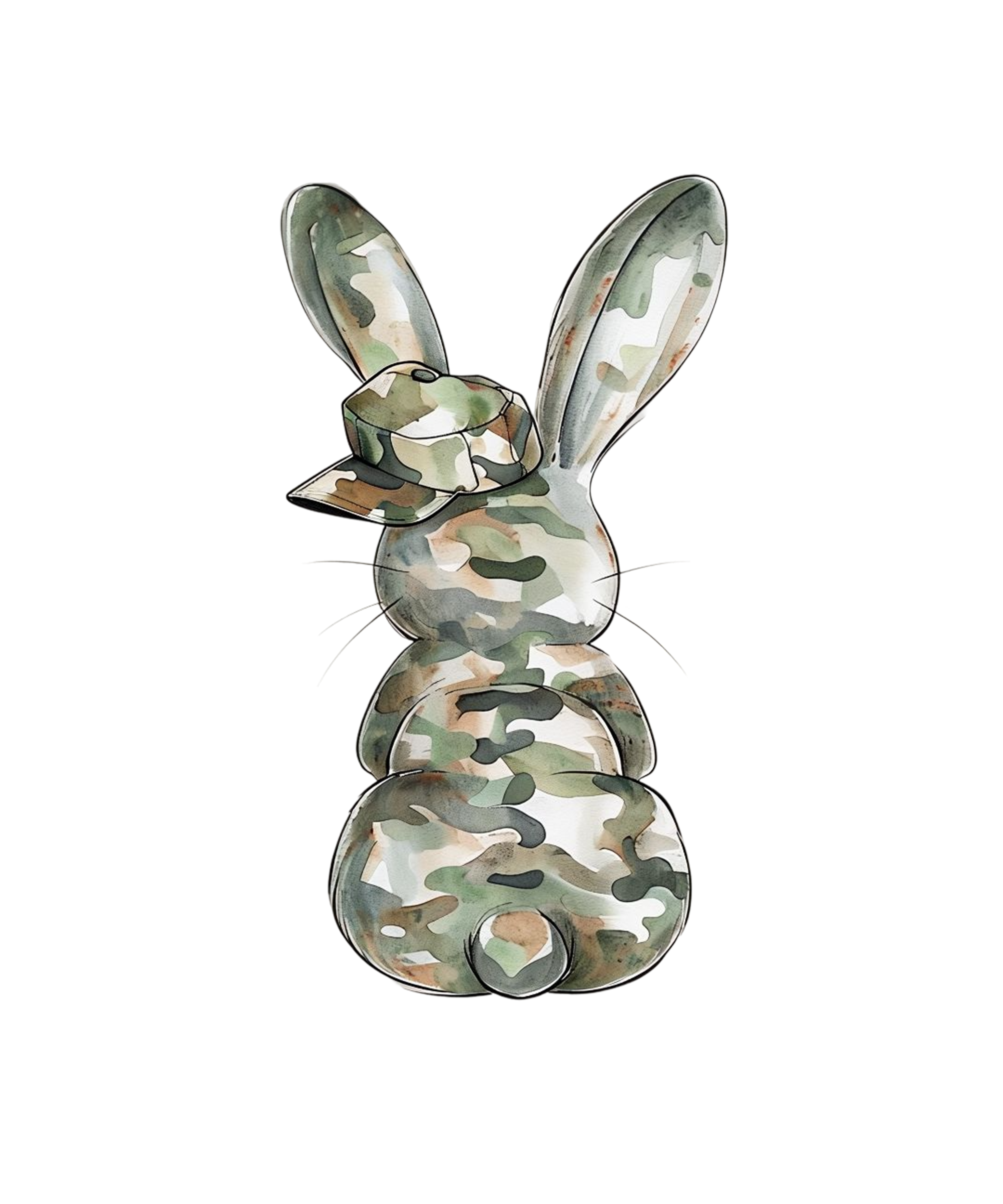 Camo Easter Bunny - Easter Ready to Press DTF Transfer