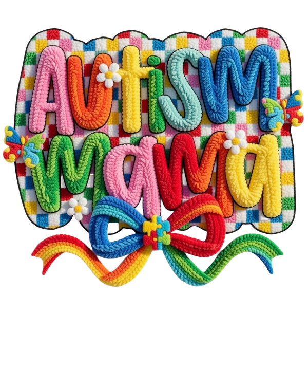 Autism Mama Faux Yarn Coquette - Mothers Day Ready to Press DTF Transfer