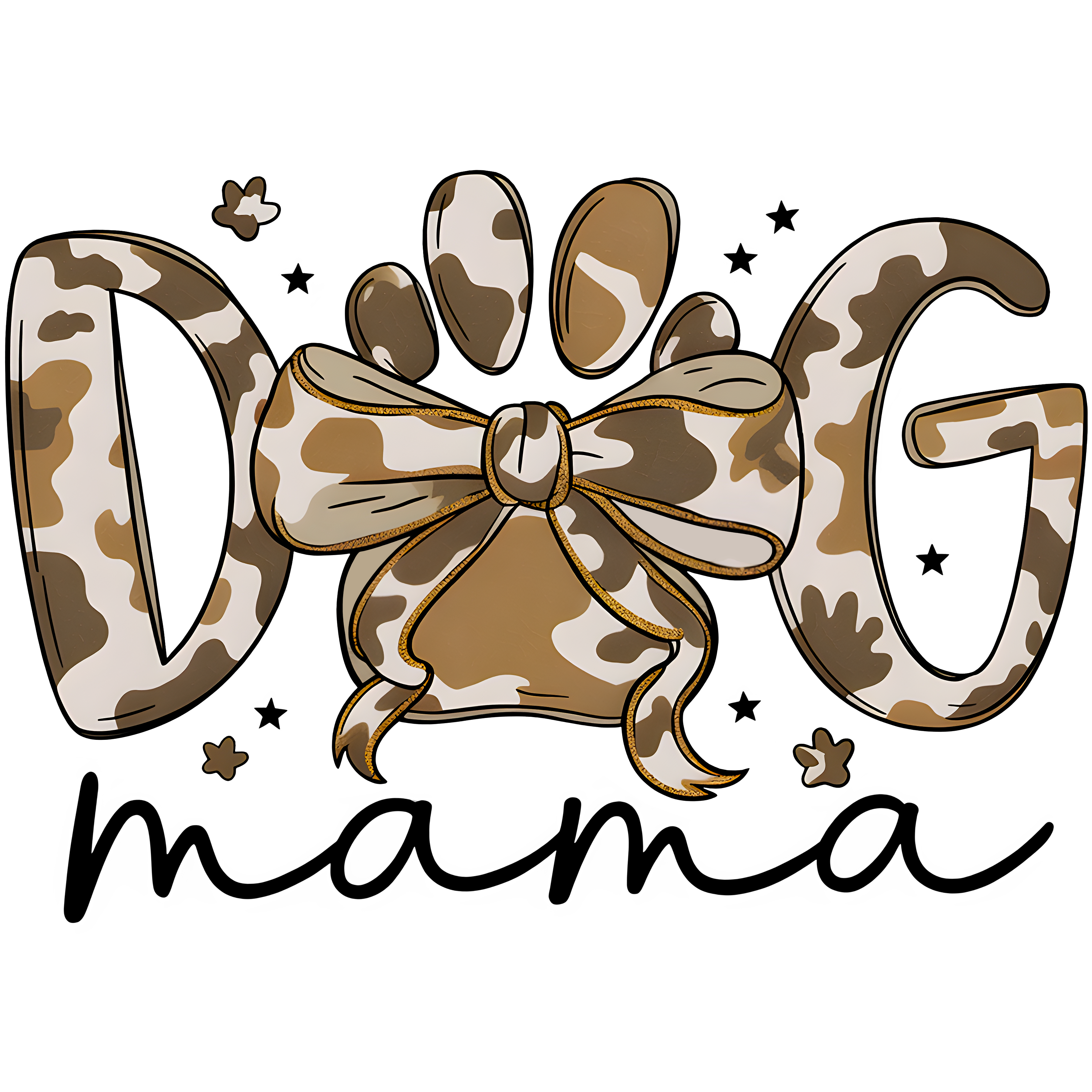 Camo Coquette Dog Mama - Mothers Day Ready to Press DTF Transfer