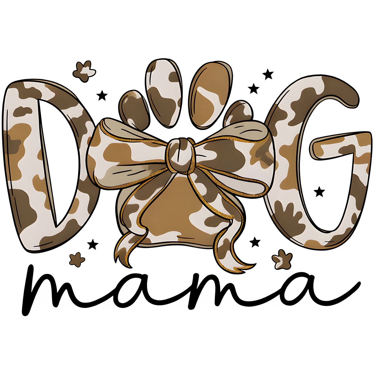Camo Coquette Dog Mama - Mothers Day Ready to Press DTF Transfer