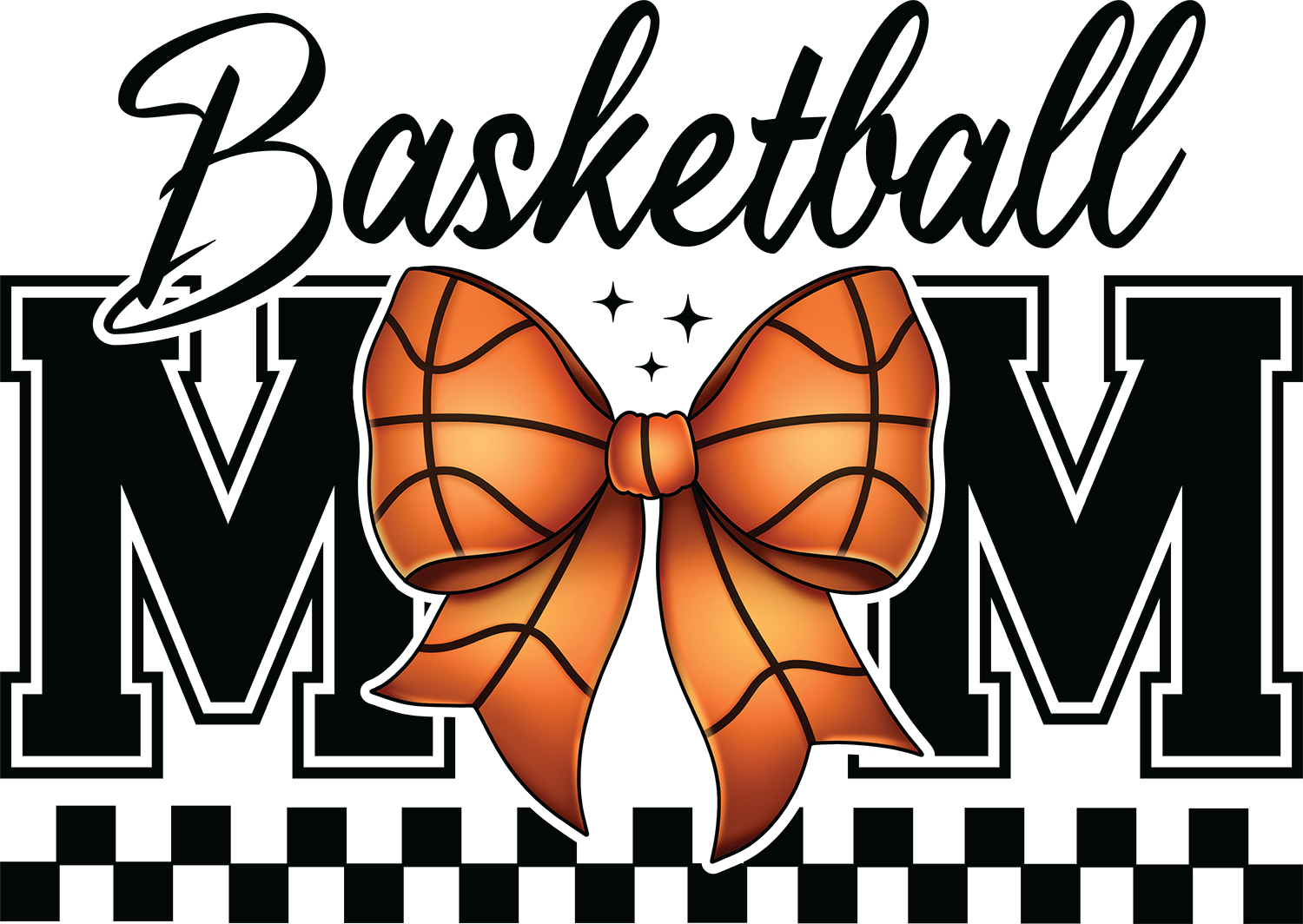Coquette Basketball Mom Bow Retro - Mothers Day Ready to Press DTF Transfer