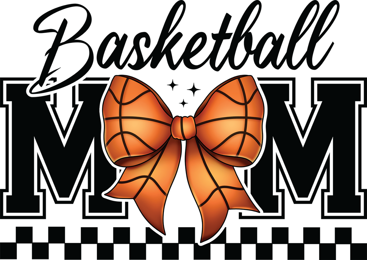 Coquette Basketball Mom Bow Retro - Mothers Day Ready to Press DTF Transfer