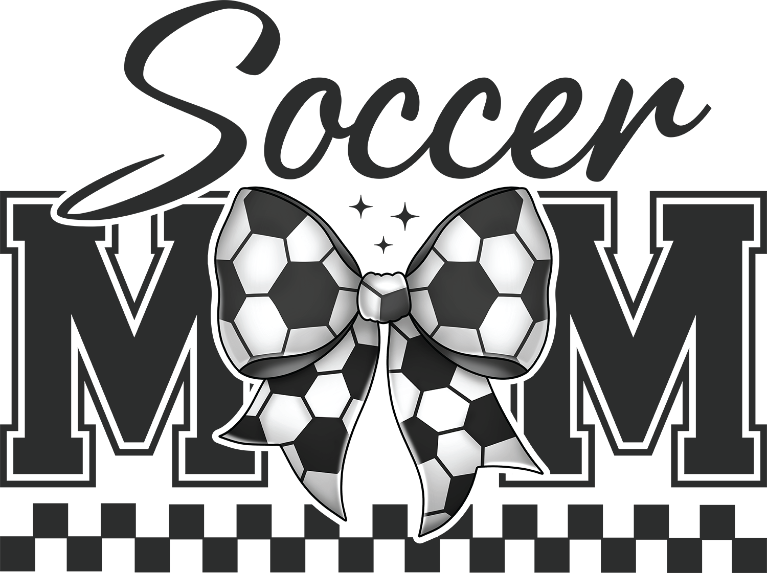 Coquette Soccer Mom Bow Retro - Mothers Day Ready to Press DTF Transfer
