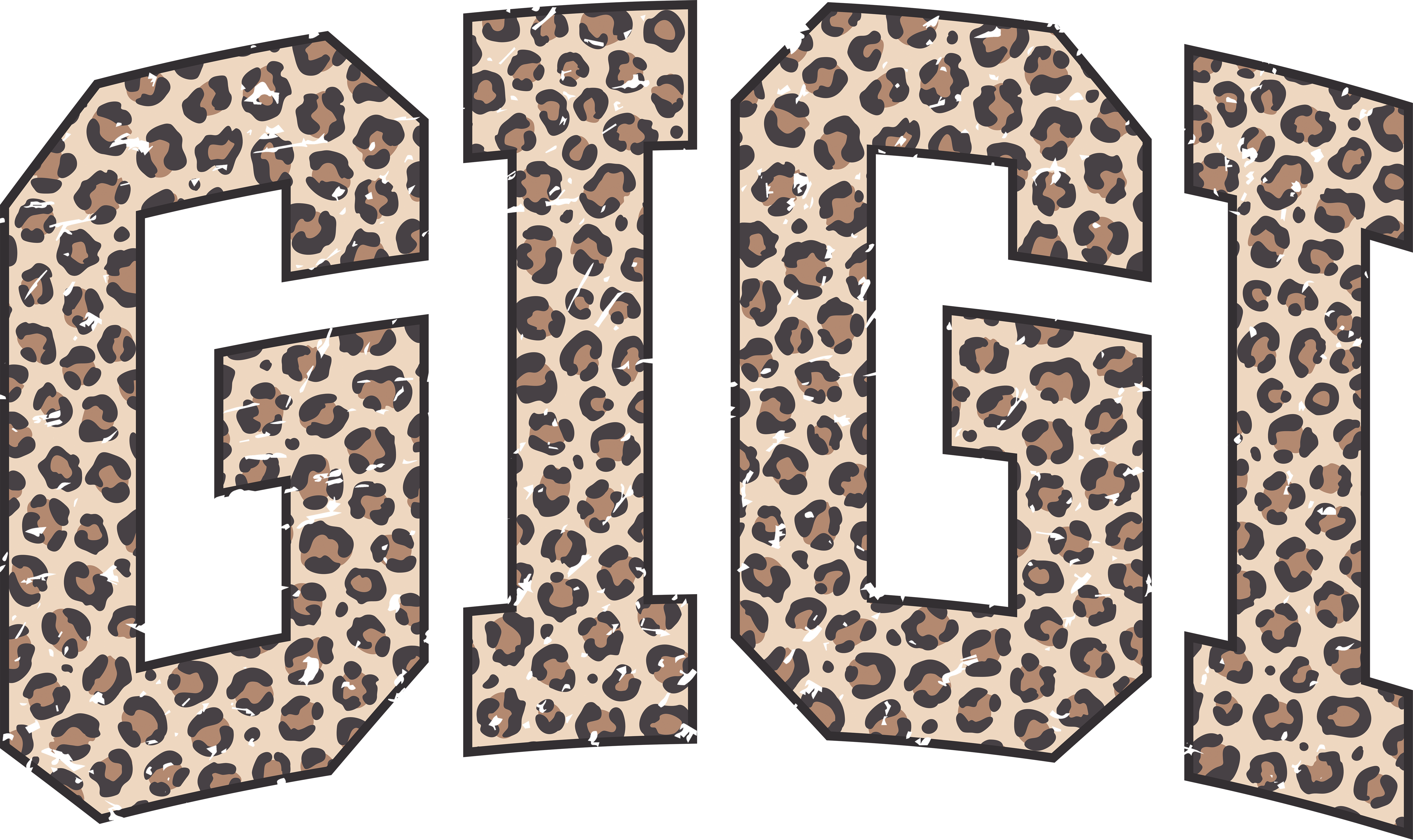 Gigi Leopard Retro Varsity Gigi - Mothers Day Ready to Press DTF Transfer