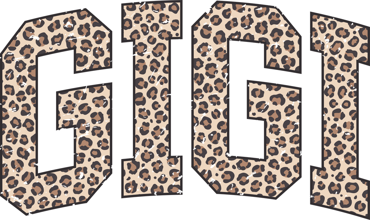 Gigi Leopard Retro Varsity Gigi - Mothers Day Ready to Press DTF Transfer