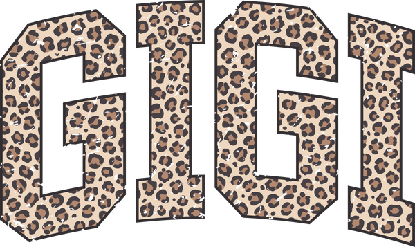 Gigi Leopard Retro Varsity Gigi - Mothers Day Ready to Press DTF Transfer