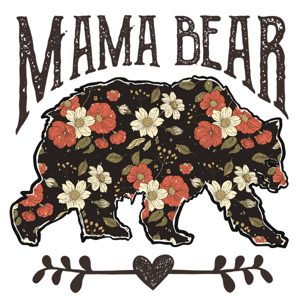 Mama Bear Retro Flower Vintage - Mothers Day Ready to Press DTF Transfer