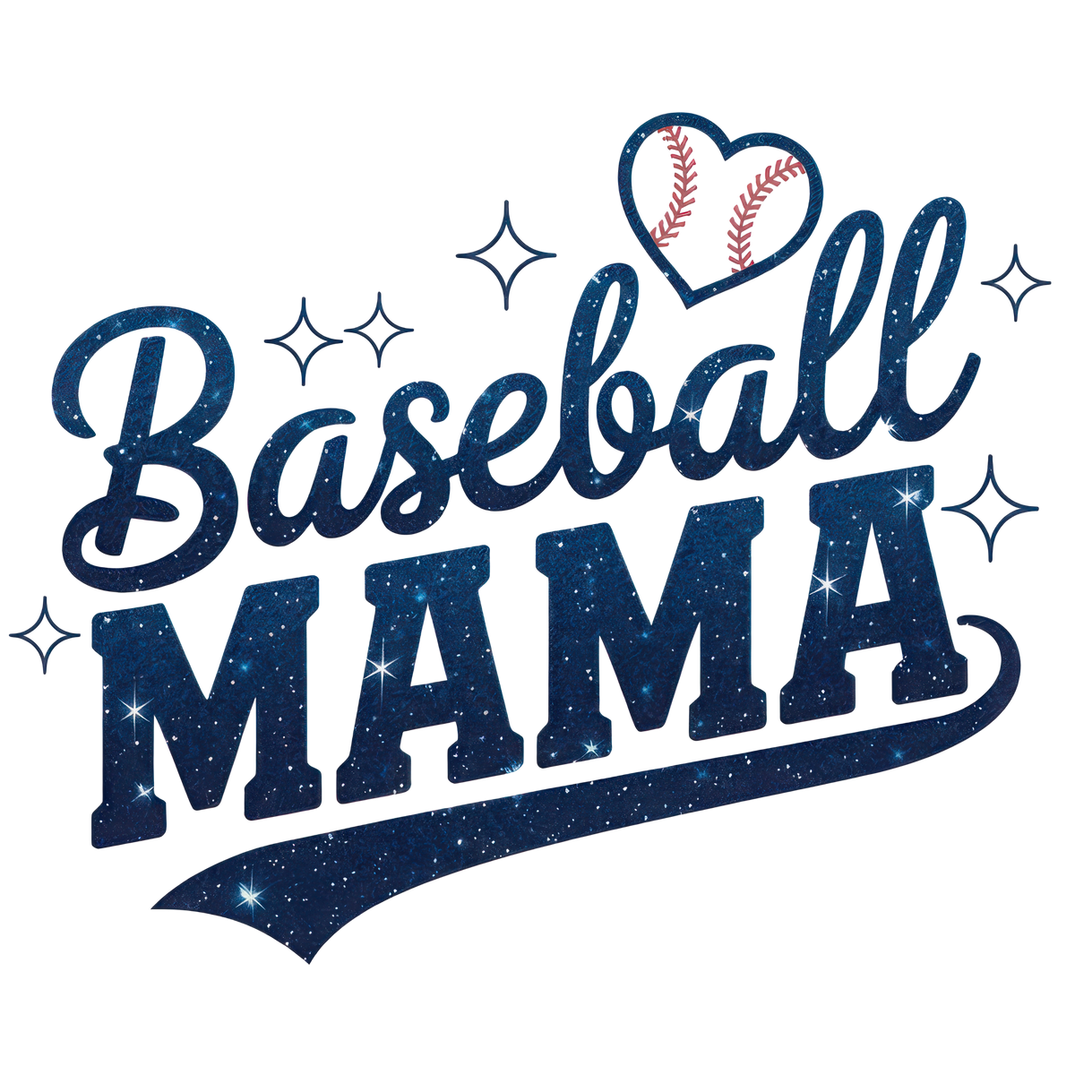 Day,Retro Baseball Mama Heart - Mothers Day Ready to Press DTF Transfer