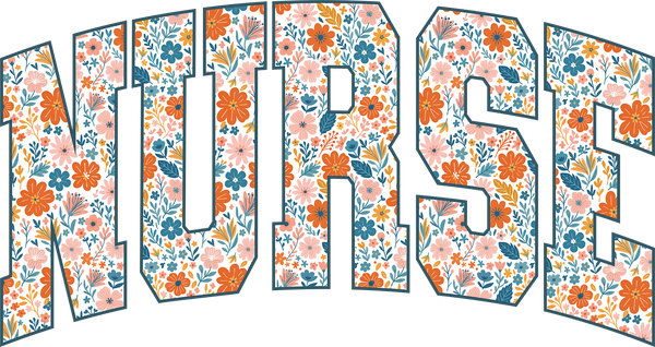 Boho Floral Nurse Retro - Nurse Ready to Press DTF Transfer